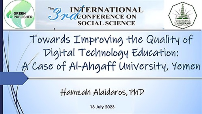 الدكتور حمزة العيدروس من جامعة الأحقاف متحدثا رسميا في المؤتمر الدولي الثالث للعلوم الإجتماعية بإندونيسيا